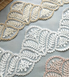Leafy Scallops Layers Cutwork Cord+Zari Lace No 406a