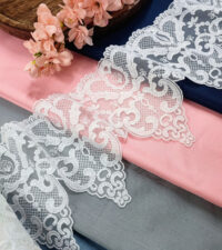 Vintage Whisper Embroidered Net Lace No 499