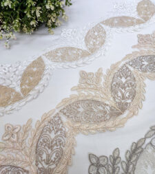Mosaic Leaf Corded Embroidery Lace No 648a
