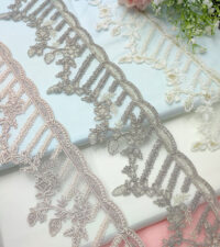 Floral Tendrils Design Corded Embroidery Lace No 651