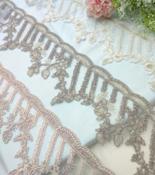 Floral Tendrils Design Corded Embroidery Lace No 651a