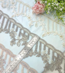 Floral Tendrils Design Corded Embroidery Lace No 651b