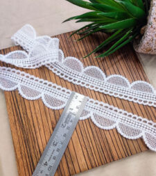 Checked Scallop Edging Net Lace No 665b
