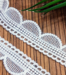 Checked Scallop Edging Net Lace No 665a