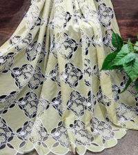 Cutwork Floral Diamond Fabric No 677a