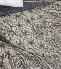 Floral Corded Embroidery With Sequins Fabric No 680a