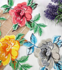 Floral Embroidered Applique No 707