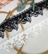 Cutwork Leaf Design Guipure With Sequins Lace No 712