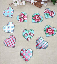 Cross Stitch Heart Appique 720