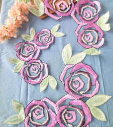 Geometric Rose Sequins Applique No 736