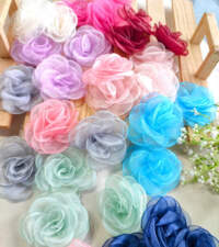 Fluffy Organza Tissue Flowers Item No 762