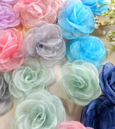 Fluffy Organza Tissue Flowers Item No 762a