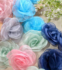 Fluffy Organza Tissue Flowers Item No 762b