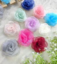 Fluffy Organza Tissue Flowers Item No 762c