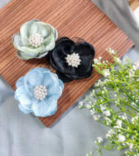 Satin With Net Handmade Flowers Item No 755