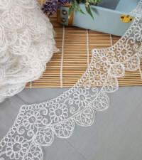 Outline Cord Floral Scallops On Net Lace No 775