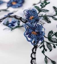 Gardenia 3 Floral Embroidered Net Lace No 816b