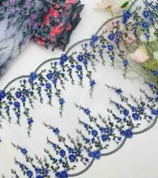 Gardenia 3 Floral Embroidered Net Lace No 816