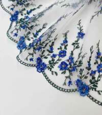 Gardenia 3 Floral Embroidered Net Lace No 816a