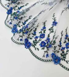 Gardenia 3 Floral Embroidered Net Lace No 816a