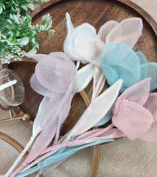 Magnolia Crushed Organza Flowers Item No 792a