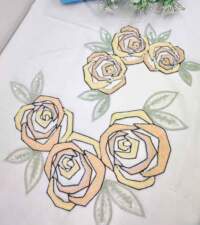 Geometric Rose Sequins Applique No 821b