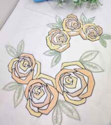 Geometric Rose Sequins Applique No 821b