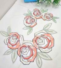 Geometric Rose Sequins Applique No 821c