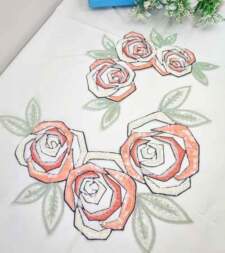 Geometric Rose Sequins Applique No 821c