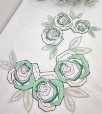 Geometric Rose Sequins Applique No 821a