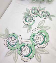 Geometric Rose Sequins Applique No 821a