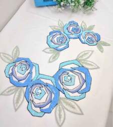 Geometric Rose Sequins Applique No 821f