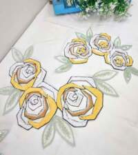 Geometric Rose Sequins Applique No 821e