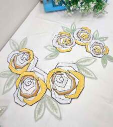 Geometric Rose Sequins Applique No 821e