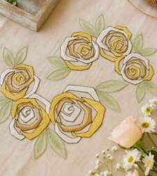 Geometric Rose Sequins Applique No 821