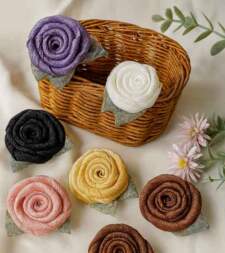 Rosy Rouge Textured Flat Flowers Item No 813