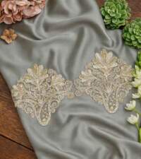 Floral Vase Design Corded Embroidery Lace No 739