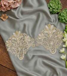 Floral Vase Design Corded Embroidery Lace No 739
