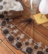 Black Textured Net With Zari Embroidery Lace No 828