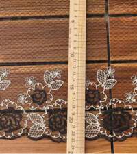 Black Textured Net With Zari Embroidery Lace No 828c