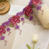 Lively Embroidered Roses On Net Lace No 832