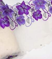 Purple Floral Embroidery Net Lace No 838