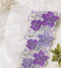 Purple Floral Embroidery Net Lace No 838