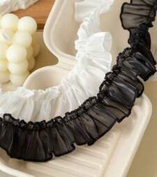 Shiny Silky Organza Frills Lace No 830a