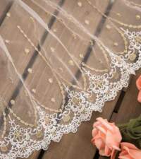 Vintage Design Net With Zari Embroidery Lace No 827b