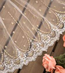 Vintage Design Net With Zari Embroidery Lace No 827b