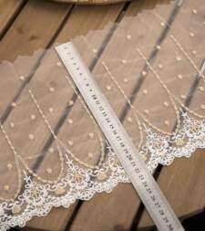 Vintage Design Net With Zari Embroidery Lace No 827c