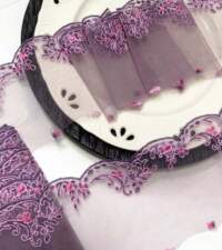 Wine Purple Scallops Embroidery Net Lace No 836