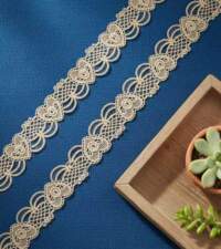 Heart Design Zari Guipure Lace No 862