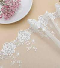 Rose Design Net Embroidered Lace No 857